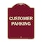 Signmission Designer Series Sign-Customer Parking, Burgungy Heavy-Gauge Aluminum, 24" x 18", BU-1824-9855 A-DES-BU-1824-9855 - alternate 1